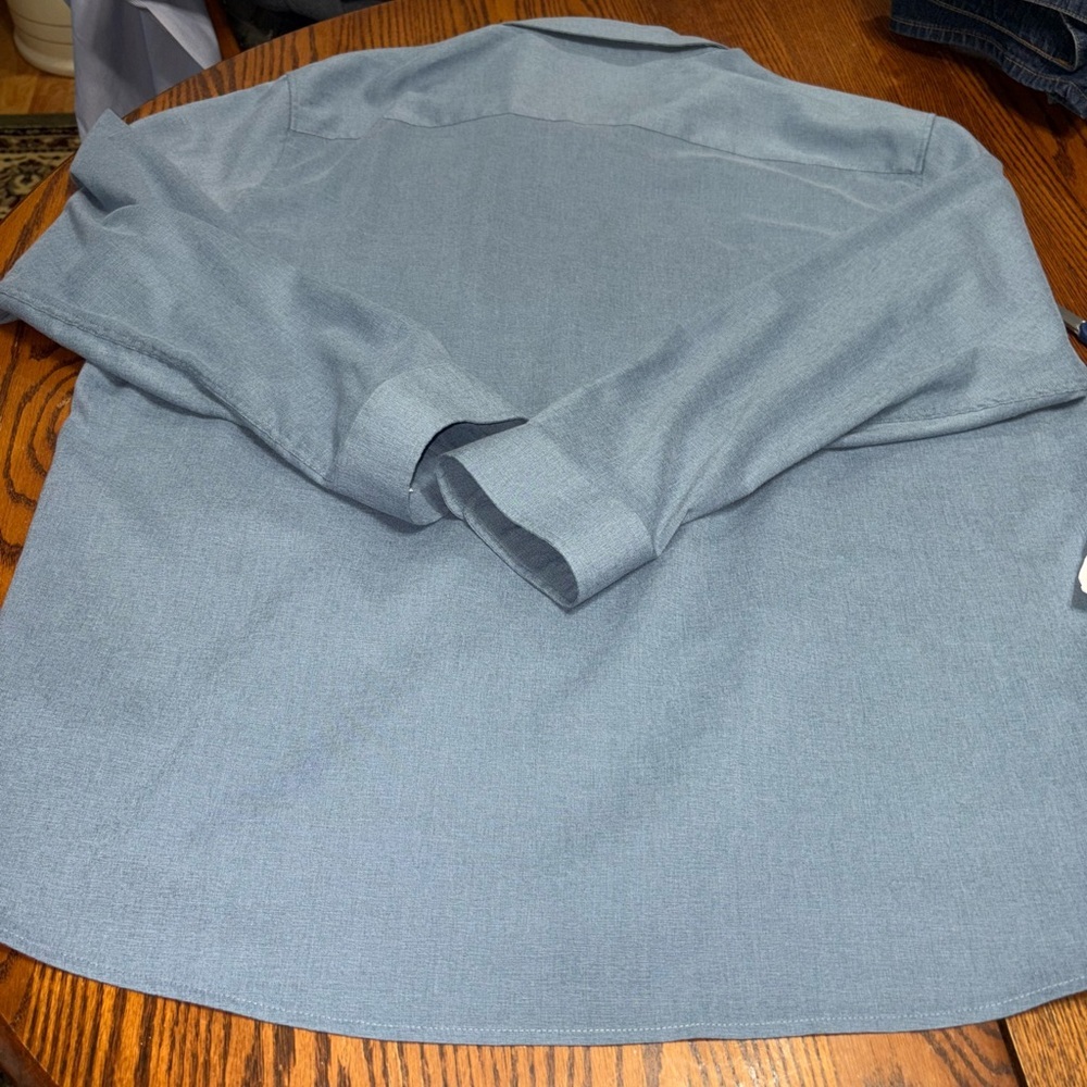 JULIAN & MARK SIZE 3XL BLUE LONG SLEEVE SHIRT WITH STRETCH - Picture 4 of 4